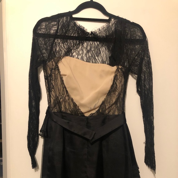ABS Allen Schwartz size S Black Lace Dress - Picture 2 of 5